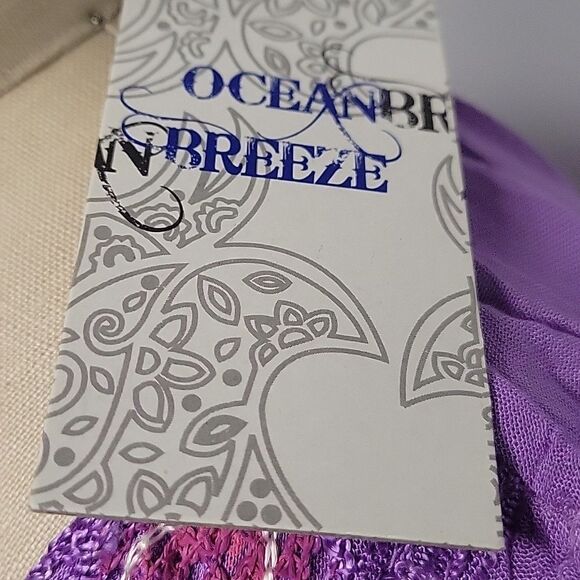 Ocean Breeze Purple Floral Sleeveless Dress, Swim Suit Cover Up. Free Size - Picture 3 of 6